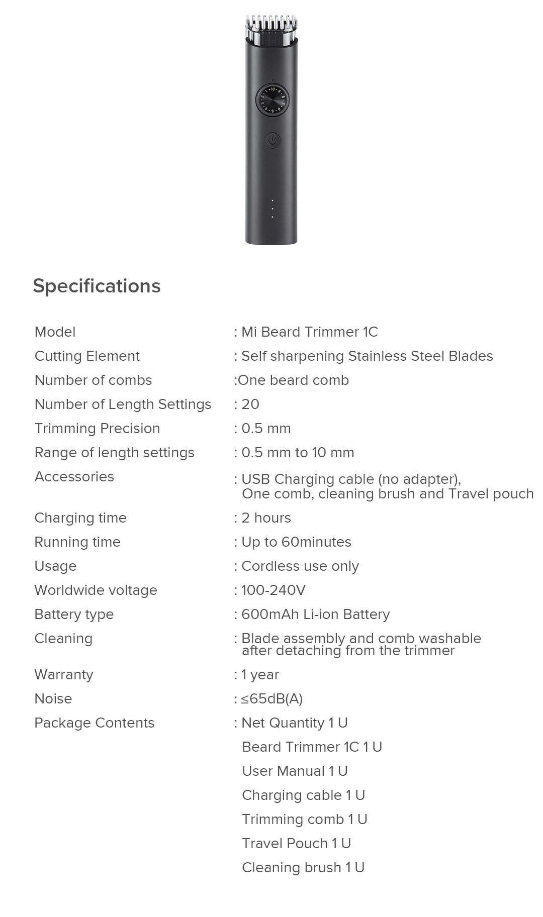 mi trimmer charger price