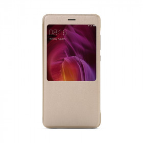Redmi Note 4 Smart View Flip Case Gold