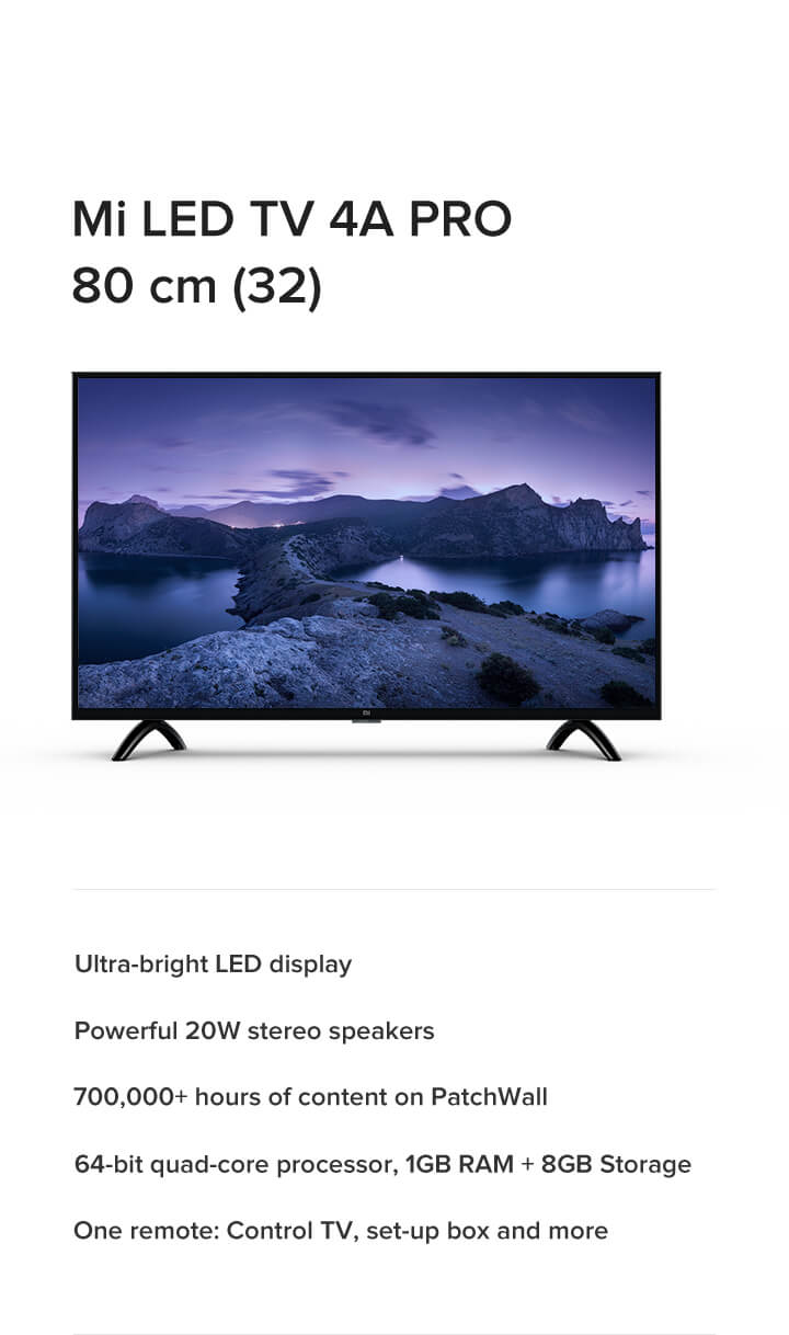 Mi LED Smart TV 4A 32 - HD-Ready Smart TV - Mi India